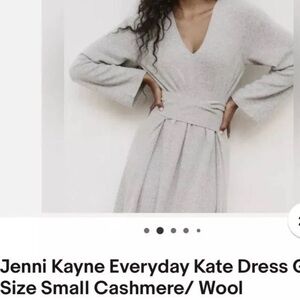 Jenni Kayne Light Gray Long Sleeve Dress wrap up cozy warm business casual